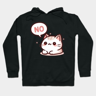 Whimsical Cat Says No Hoodie